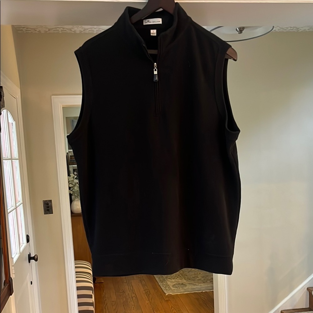 Peter Millar Black Zip Up Sweater Vest